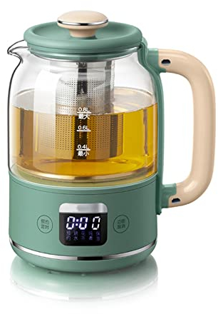 Electric Kettle Glass Kettle,Glass electric kettle Retro Green Health Pot 0.8 Liter Household Electric Kettle Quick Cooking Glass Teapot Health Pot Portable Multi-Temperature Control Kettle 600W Smar