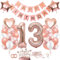 TOPHOPE Luftballon 13. Geburtstag Roségold Folienballon Luftballon Zahlen Geburtstagsdeko Mädchen 13 Jahr Riesen Folienballon Zahl 13 Ballon 13 Deko zum Geburtstag Roségold Happy Birthday