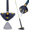 ASAB Triangular Cleaning Mop 360° Rotating Head Mop for Cleaning Walls Replacement Absorbent Microfibre Pad Wet Dry Cleaning Water Squeezing with Telescopic Handle Triangle Floor Window,Blue, 27x130cm