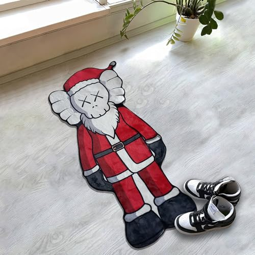 Rugendary Weihnachtsteppich für Weihnachten, Sneaker, Ka-ws Teppich, Hypebeast Raumdekoration, ultraweich, einzigartiger Straßenkunst-Teppich, Sneakerhead-Form, Geschenk für Hypebeast-Liebhaber (0,4 x