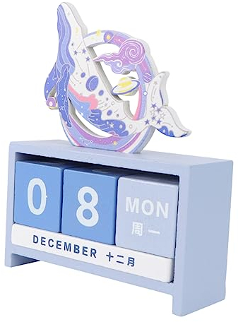 MAGICLULU 1stk Bürodekoration Tischkalender Holzkalender Kinder Basteln Für Kinder Kalender Schreibtisch 2021 Täglich Kalender Bürobedarf Hölzern Wochenkalender Muschelschale