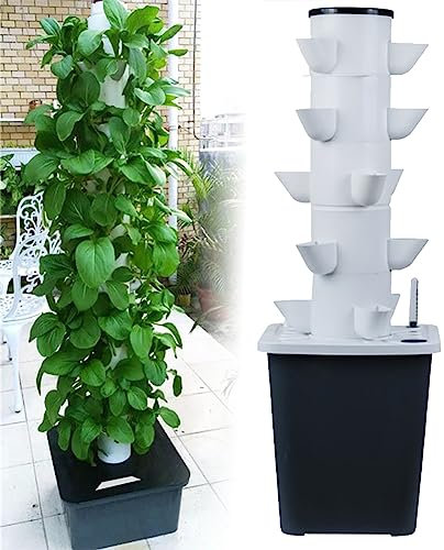Kit da giardino a torre da 30 cialde per erbe, frutta e verdura, include pompa, timer, vasi a rete, soluzione facile da giardinaggio per interni