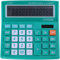 Tischrechner 12-stellig mit Solarenergie und leicht ablesbarem LCD-Display, große Tasten, für Zuhause, Büro, Schule, Klasse und Geschäft, 4 Funktionen Taschenrechner, mit Batterie (Grün)