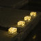 ANTEROOF Aktualisierte 4er-Set Glas Pflastersteine Außenleuchte Solarleuchten Solar Bodenleuchten Wegbeleuchtung mit 4 LED Außen Dekoration Lichter für Garten, Balkon und Terrasse,7x7x5cm,Warmweiß