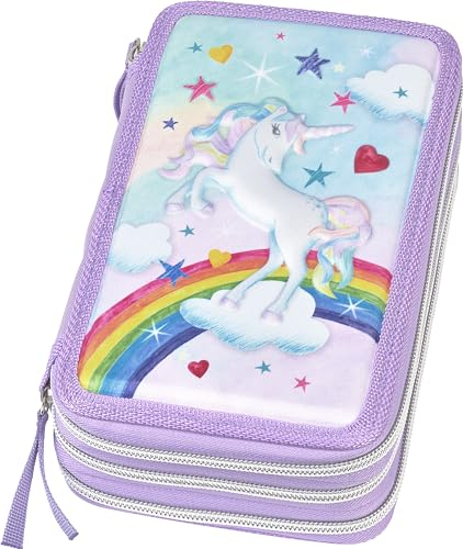 Faber-Castell 573040 – Dreifach-Schulmäppchen – Einhorn