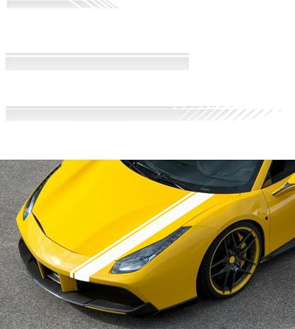 Flaconi 5 Stück Auto Aufkleber,Auto Tuning,Auto Aufkleber Seite,Racing Aufkleber,Auto Racing Karosserie Seite Streifen Aufkleber,Vinyl Racing Streifen Aufkleber Aufkleber für Auto Dekoration (Weiß)