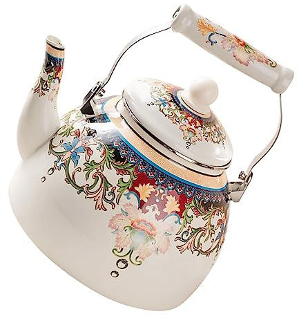 OKUMEYR Bollitore Per Tè Smaltato Teiera Per Piano Cottura Bollitore Infusore Per Tè Sfuso