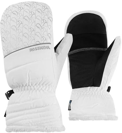 Rossignol Damen Fäustlinge Handschuhe Skihandschuhe Temptation IMP'R, Farbe:Weiß, Artikel:-100 white, Größe:L