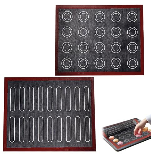 LAKJUOZ 2 Pièces Four Micro-Perforés En Silicone Tapis Cuisson Silicone Four À Double Face Antiadhésifs Résistants À La Chaleur Et Réutilisables Pour Macarons Soufflés 40 X 30 Cm