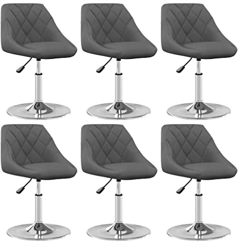 Xichuzi Esszimmerstühle 6 STK. Drehbar Dunkelgrau Samt, Essstuhl, Esstisch Stühle, Küchenstühle, Schlafzimmerstuhl, Dinning Chair, Konferenzzimmer Stühle - 3088770