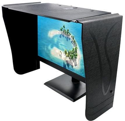 Computer Sonnenblende, Computer Monitor Haube Sonnenblende, Breite Verstellbar 65cm, Höhe Verstellbar 31cm/34cm/37cm, 17-34 Zoll Monitor Verfügbar, Drei Seiten Des Schirms, College Schatten, Für Büro,