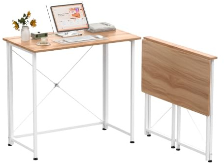 Schreibtisch Klappbar, Tischplatte aus einem Stück, Computertisch, 80x40cm