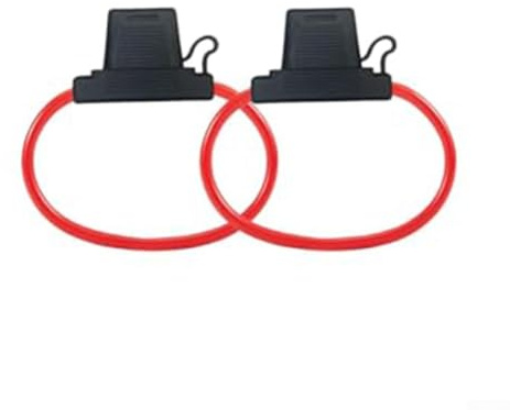 Zilimontt Lot de 2 porte-fusibles en ligne 10 AWG avec mini fusibles à lame 50 A, PVC et cuivre robustes pour automobile, camion, camping-car, moto, alimentation solaire CC 12 V, 24 V, 32 V