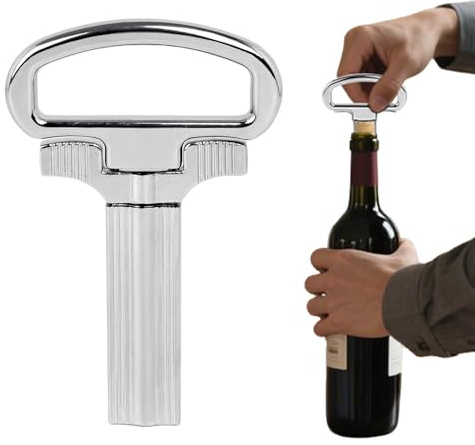 Apribottiglie di vino a doppio tubo – Robusto apribottiglie in metallo, stucco versatile per vecchie bottiglie di vino e tappi di birra, manico antiscivolo | professionali per sommelier per