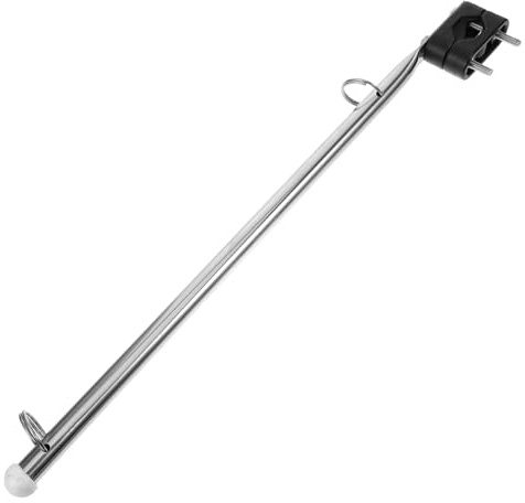 Marineflaggenmast aus Edelstahl für Boote, Silber, Poliert | Fahnenmast Balkongeländer, Wasserfest und Glatt, für Yachten, Schnellboote, Montage an 7/8 bis 1 1/4 Zoll
