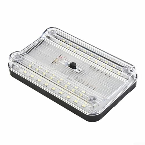 12V 36 LED Auto Innen Kuppel Deckenlampe mit ON-OFF-TÜR Schalter ABS Kunststoff für Dach, Lesung und Kofferraum, weißes Licht, inklusive Befestigungsschrauben