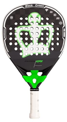 Black Crown - Pala de pádel Patron Kore - Carbono 24K - Goma 3XPLAY EVA - Forma híbrida - Potencia 60% y Control 40% - Jugadores avanzados - Marco 100% Carbono con Aero Carbon - Peso 355-370g
