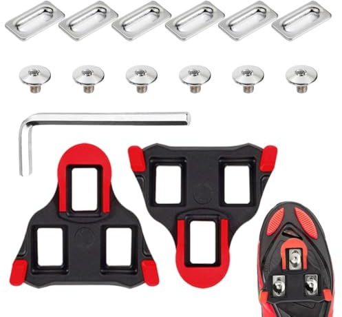 CATZUM Calas Shimano SPD SL para Bicicleta, Compatibles con Pedales Shimano SPD SL, Material Duradero y Resistente, Incluye Tornillos y Llave, Ligero y Compacto (90 g)