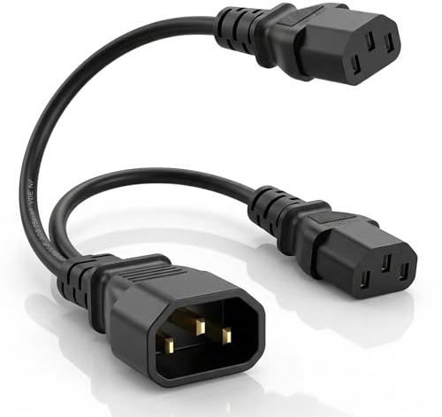30cm Kaltgerätestecker Lang Kaltgeräte y Kabel,3 * 0.75mm²*0.3mKaltgeräte Stecker,Kaltgeräte Splitter, Netzkabel,Power Splitter,Netzkabel Iec-320 Power Y Typ 250v 10a für Computer Monitor Drucker