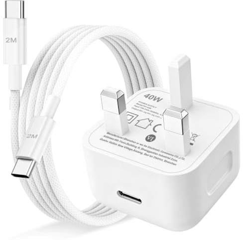 40W USB C Charger for iPhone 17/17 Pro/17 Pro Max/Air/16/15 Plus/Pro/Pro Max/iPad Pro/Air, iPhone 15 16 17 Charger USB C Fast Charger Plug with 2M Nylon Braided USB C Cable,USB C Charger Power Adapter