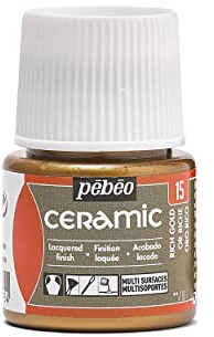 Pebeo - Cerámica - Color Opaco para Terracota, cerámica y Loza - Botella 45 ml, Oro Rico