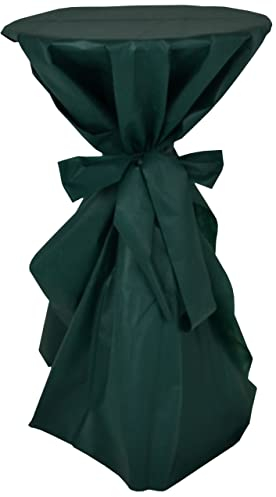 Sensalux Stehtischüberwurf / die preisgünstige Alternative zur Husse, OEKO-TEX®100, abwaschbar, (Farbe wählbar), Grün, mit extra Schleifenband, für Tischdurchmesser 60-70 cm, Stehtischhusse , Bistrotisch, Tischüberzug, stoffähnliches Vlies, ideal für Party, Catering
