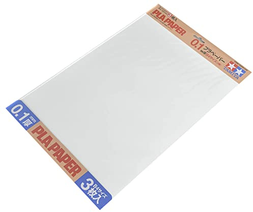 TAMIYA 70208 - Kunststoff-Platte 0.1 mm, 3 Stück, 257 x 364 mm, weiß, Weiss/Opulenter Garten