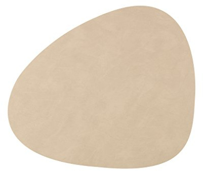 2 Leder Tischsets / Platzmatten Lind curve sand / Nupo Velour