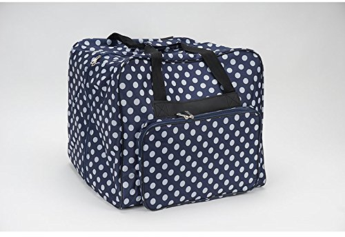 Over-/ Coverlocktasche XL (blau/weiß gepunktet) - 44 x 37 x 41 cm (B x H x T)