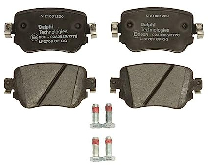 DELPHI LP2709 Bremsbelagsatz Bremsbeläge Hinten mit Zubehör | Kompatibel mit: AUDI A1, A1 Sportback, A1 Sportback, Q3, SEAT ALHAMBRA, ALHAMBRA VAN, LEON, LEON Kasten/Schrägheck, LEON SC