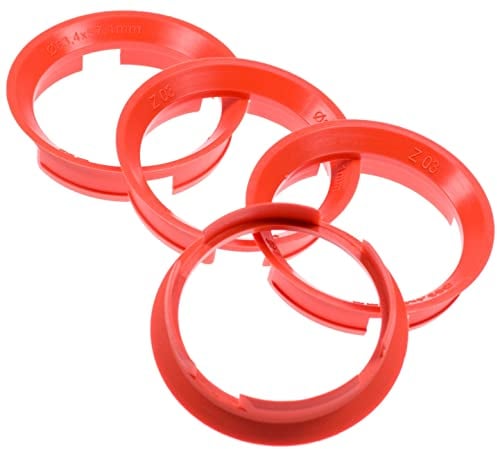 4X Zentrierringe 63,4 x 57,1 mm rot Felgen Ringe Made in Germany