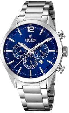 Festina Hommes Analogique-Numérique Quartz Montre avec Bracelet en Acier Inoxydable