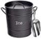 Harbour Housewares Industrial Ice Bucket with Scoop and Lid - 21x19.5cm - Black Insulated Ice Bucket with Handles for Home Bar, Restaurant, BBQ, Parties