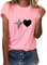 heekpek Femme Chemisier Chic T-Shirts Blouse Col Rond Tops Manches Courtes en Coton Ete T Shirt Imprimé Tunique T-Shirt, Rose, Taille XL
