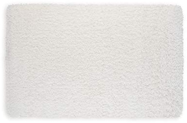 WohnDirect Premium Hochflor Badezimmerteppich Weiß • Rutschfester & Extra Flauschiger Badvorleger • Badteppich, Badematte 50 x 80 cm