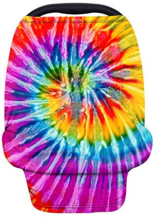 Showudesigns Baby Autositzbezug, Batikdesign, Regenbogen, Stillbezug für Mädchen, weich, atmungsaktiv, Babyschalen-Baldachin, Einkaufswagen/Hochstuhl/Kinderwagenbezüge, Babyparty-Geschenke