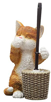 Toilet brush with holder Resin Toilet Brush Set Long Handle Toilet Brush & Holder WC Bathroom Cat Toilet Brush Holder