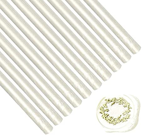 Wachs-Siegel-Stick, ANBOSE 10pcs Klebepistole Wachs-Siegel-Sticks für Wachs-Siegel-Stempel, Wachs-Siegel-Stäbe für Hochzeit Einladungen, Briefumschläge(Pearl White)