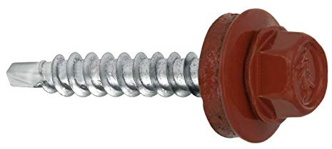 Lot de 200 vis trapézoïdales pour toit et façade 4,8 x 55 mm - RAL : 3009 (oxyde rouge)