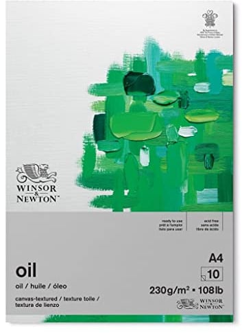 Winsor & Newton 6532006 Ölmalpapier im Block - 10 Blatt DIN A4, 230g/m², Säurefrei, ohne optische Aufheller, Alterungsbeständig für Ölfarben, Ölpastelle und andere schwere Farbaufträge, Weiß