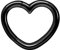 PIERCINGLINE Segmentring Clicker Herz Chirurgenstahl Piercing Ohr Helix Daith Farbe: Schwarz
