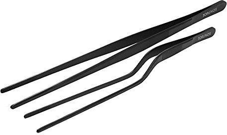 Torenox - Set di 2 pinze di precisione per cucina professionale con pinze, 20 cm e 20 cm, per barbecue, placcatura, multiuso
