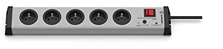 Ehmann 0206x02052301 surtension multiprise Protection Contre Les surtensions, 5 Voies, câble de 1,5 m, Signal Optique et Acoustique