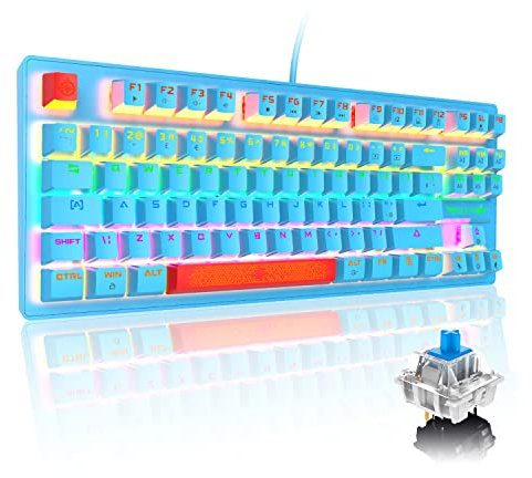 FELiCON Keyboard, RGB Mechanical Gaming Keyboard, with Fastest Linear Opto-Mechanical Switches, Doubleshot ABS Illuminated Keycaps, Multi-Fucntion Digital Media Key, QWERTY UK Layout, Blue