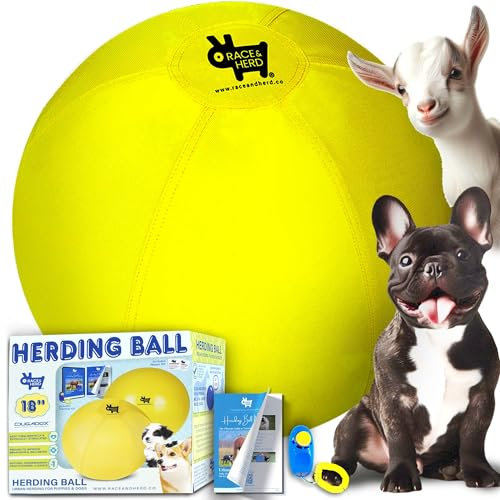 Race&Herd| Hüteball für Hunde Blue Heelers, Horse Ball & Ball Cover — Ball für Pferde groß mit Handpumpe | Pferdebälle zum Spielen Hurding Ball