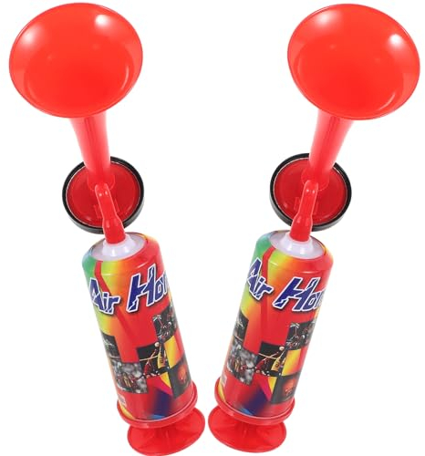 FAVOMOTO 2pcs Tröte Signalhorn Airhorn Air Horn Druckluftfanfar Fanfare Druckluft Drucklufthorn Megaphone Megaphon Air Horn, Handheld Luftdruck Fanfare Pumpe, Metall Klassische Air Horns Fahrrad