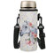 COEQINE Sac de transport isotherme pour bouteille d'eau avec bandoulière réglable - Motif floral - Pour filles et femmes - Pour l'école, les voyages, la randonnée, la marche