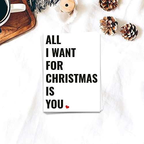 Ulrike Wathling Weihnachtskarte All i want for christmas is you | Postkarte, Liebe, Grußkarte, xmas, Sprüchekarte, Set:Einzel