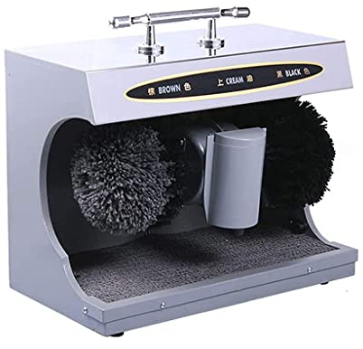 Cireuse à chaussures à induction automatique, machine à cirer les chaussures en cuir électrique à induction automatique, adaptée à la cireuse à chaussures électrique domestique ou publique (argent)