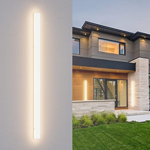 K-Bright LED-Wandleuchte für den Außenbereich, 120 cm, Aluminium, IP65, warmweiß, 35 W, 3000 K, modern, für Balkon, Hof, Garten, Balkon, Weiß